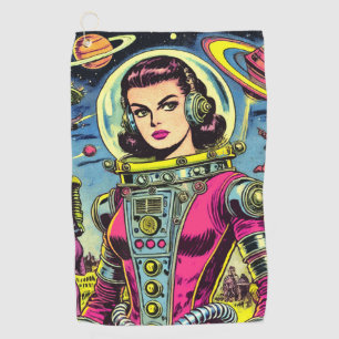 Toalla De Golf Astronauta vintage Sci-Fi Comics