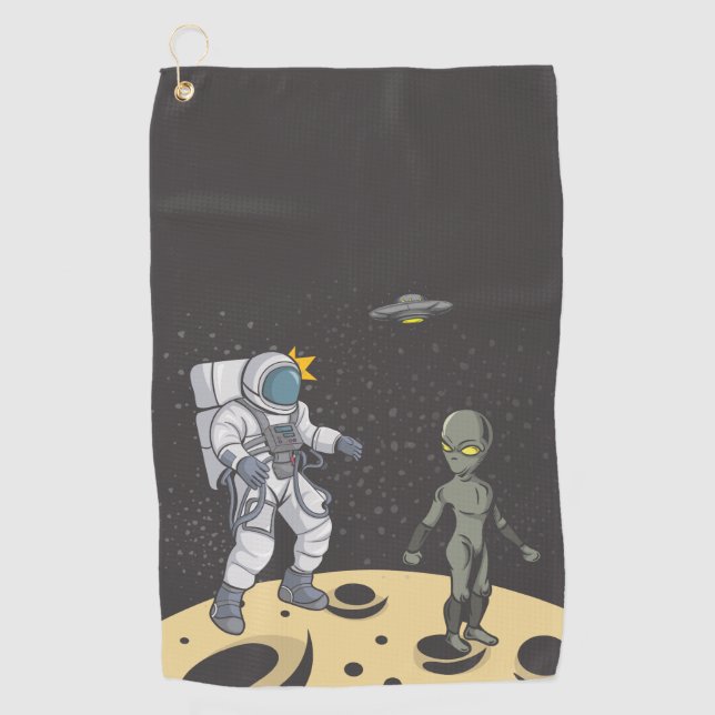 Toalla De Golf Astronauta y alienígena    (Anverso)