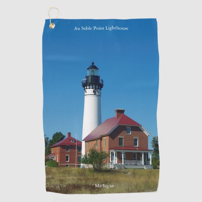 Toalla de golf Au Sable Point Lighthouse (Anverso)