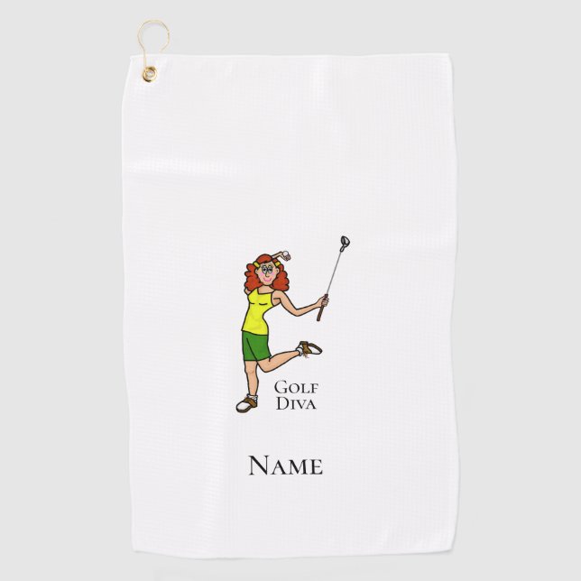 Toalla De Golf Auburn Female Golf Diva Golf Toalla (Anverso)