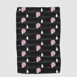 Toalla De Golf Aves divertidas y divertidas de búblegum con un pa