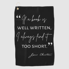 Toalla De Golf Avid Reader II - Cita de Jane Austen