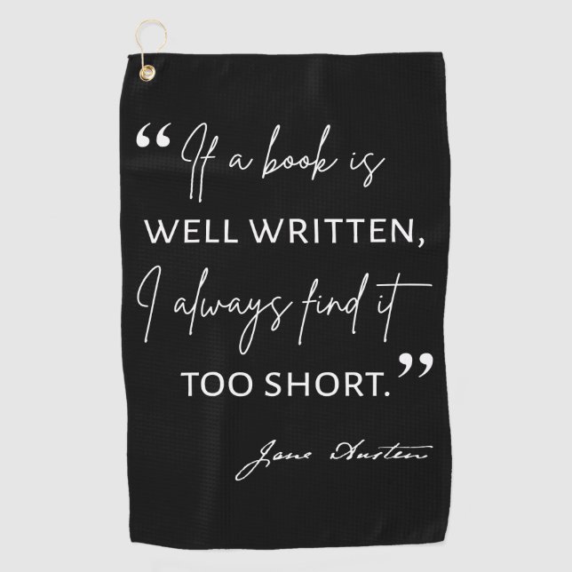 Toalla De Golf Avid Reader II - Cita de Jane Austen (Anverso)