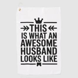 Toalla De Golf Awesome Husband Minimal Typography