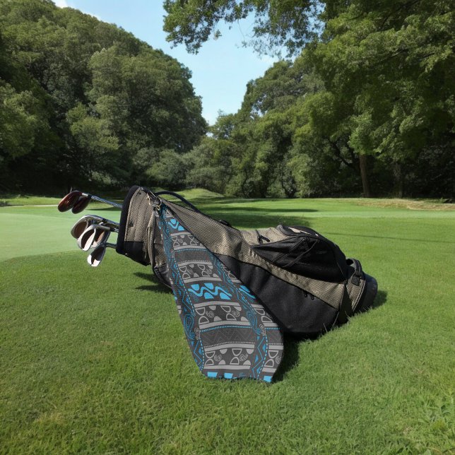 Toalla De Golf azteca de áfrica azul (Golf Towel)