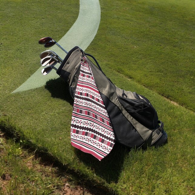 Toalla De Golf azteca de origen rojo (golf towel)