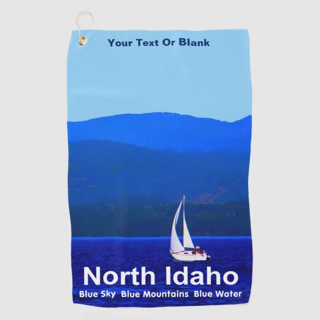 Toalla De Golf Azul de Idaho del Norte (Anverso)
