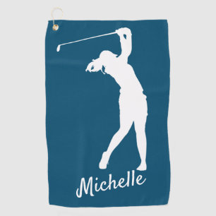 Toalla de golf azul "golfer Michelle", de campo de