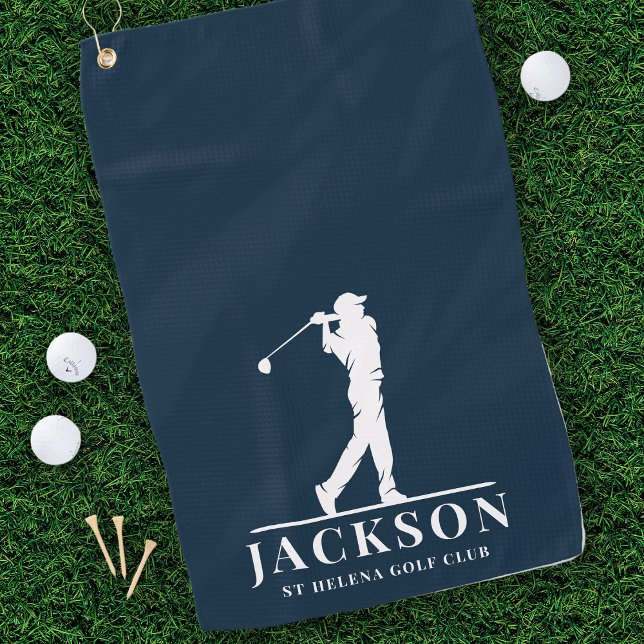 Toalla De Golf Azul Monogramado Golfer (Subido por el creador)