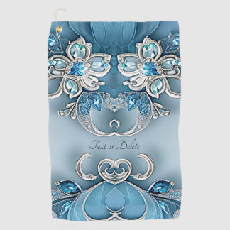 Toalla de Golf Azul Ornate Floral