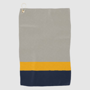Toalla De Golf Azul oscuro, amarillo, rayado gris texturado