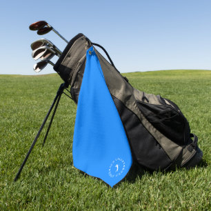 Toalla de golf azul personalizada con monograma