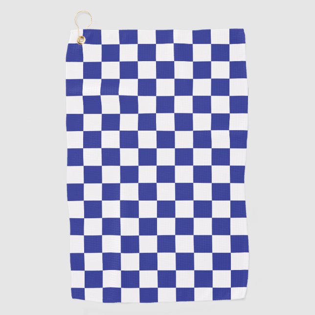 Toalla De Golf Azul y Blanco a Cuadros  (Anverso)