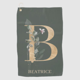 Toalla De Golf B Monograma Floral Personalizado