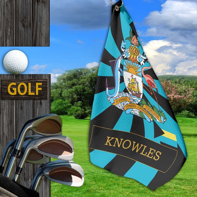Toalla De Golf Bahamas Golf y Bandera de Bahamas premium / Patrio (Subido por el creador)