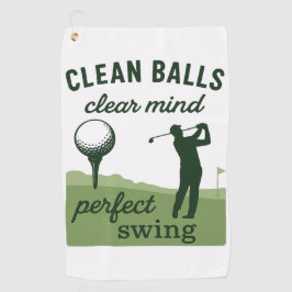 Toalla De Golf Balls Limpias Mente Limpia Perfecto Swing Funny
