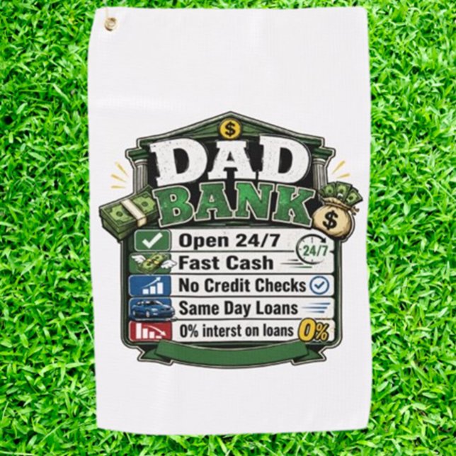 Toalla De Golf Banco del papá ( If you want to give Dad a golf gift he’ll truly treasure, Dad Bank are a perfect choice.)