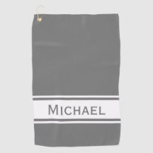 Banda blanca gris Banda moderna Nombre Monograma