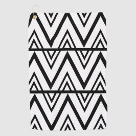 Toalla De Golf Banda de Chevron Black White Chevron Stripe