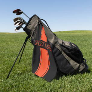 Toalla De Golf Bandas de Carreras de Naranja de Competencia