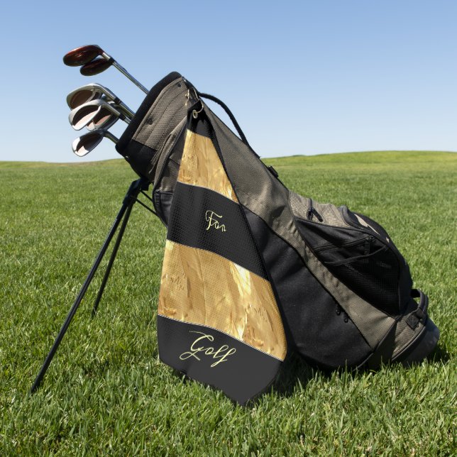 Toalla De Golf Bandas de oro negro  (Verde)