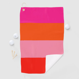Toalla De Golf Bandas Naranjas brillantes y rosadas