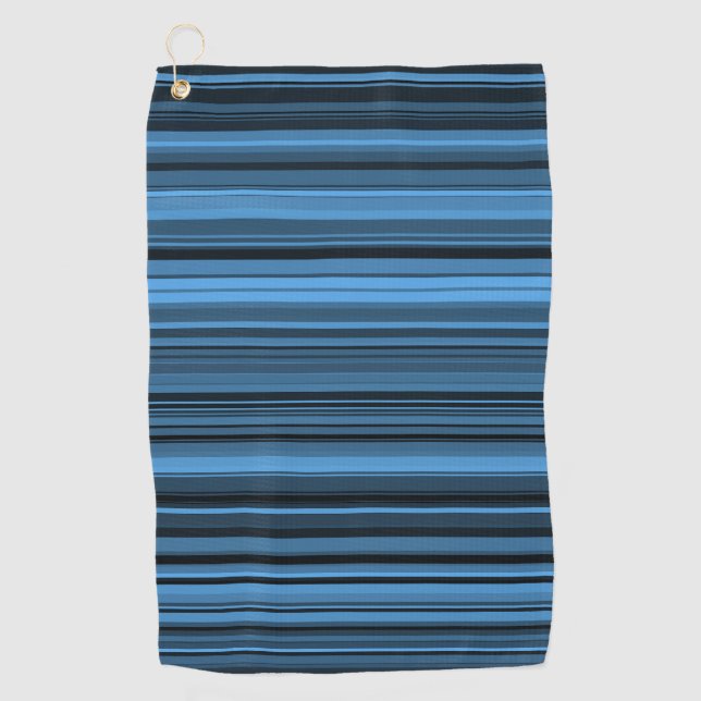 Toalla De Golf Bandas negras azules (Anverso)