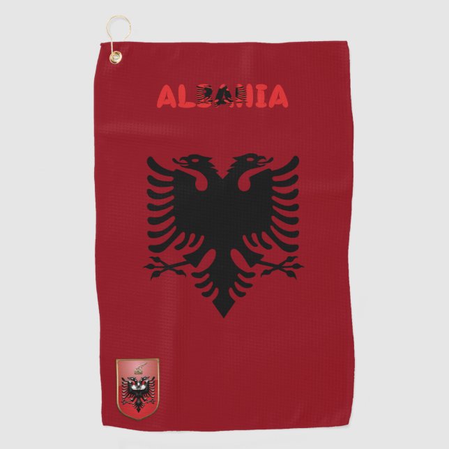 Toalla De Golf Bandera albanesa (Anverso)
