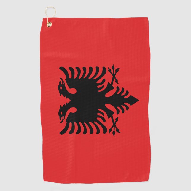 Toalla De Golf Bandera albanesa y Albania golf/deportes Golf Tira (Anverso)