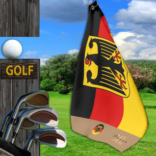 Toalla De Golf Bandera alemana, Alemania, monogramed Golf Deutsch