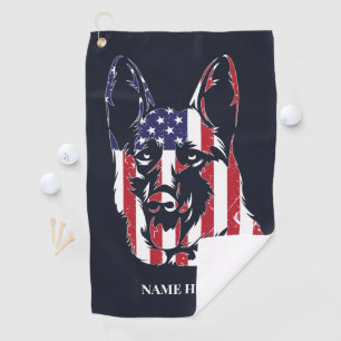 Toalla De Golf Bandera alemana de Shepherd USA