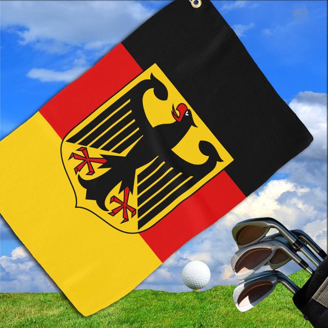 Toalla De Golf Bandera alemana y escudo de armas, hinchas de Deut (Subido por el creador)