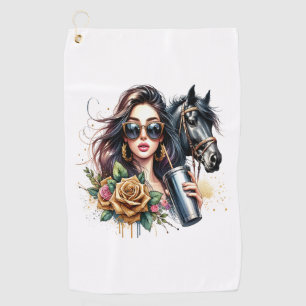 Toalla De Golf Bandera Americana Caballo Patriótico Estados Unido