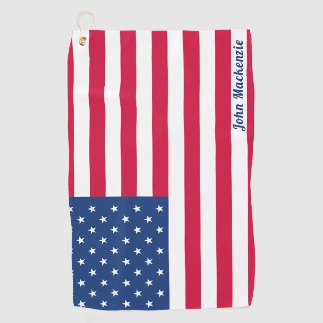 Toalla De Golf Bandera americana el | personalizado (Anverso)