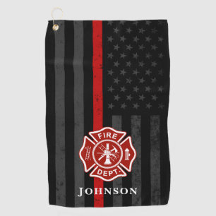 Toalla De Golf Bandera americana temática del bombero
