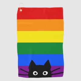 Toalla De Golf Bandera arcoiris de gato negro de Peeek