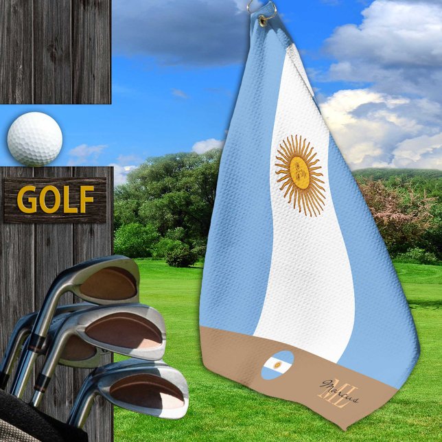 Toalla De Golf Bandera argentina y Argentina monogramada Golf/Dep (Subido por el creador)