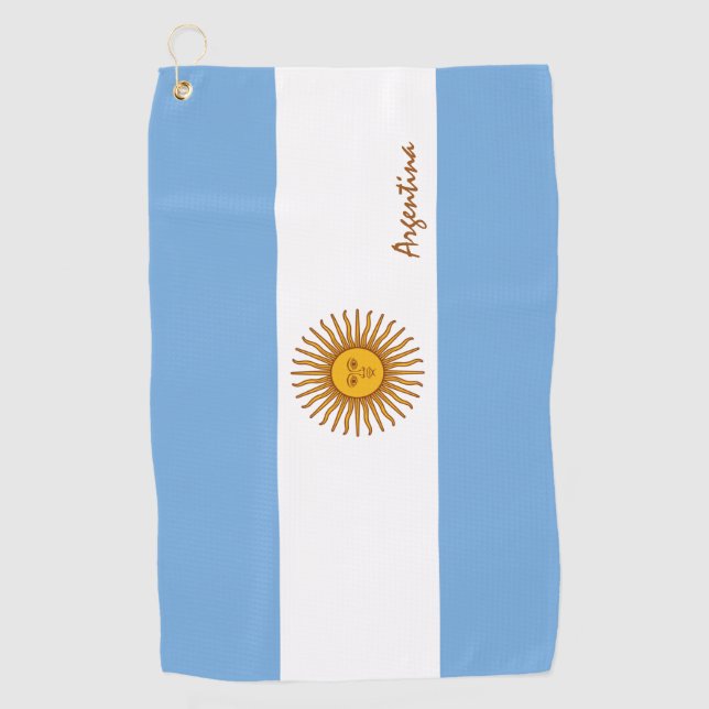 Toalla De Golf Bandera argentina y golf/deportes (Anverso)
