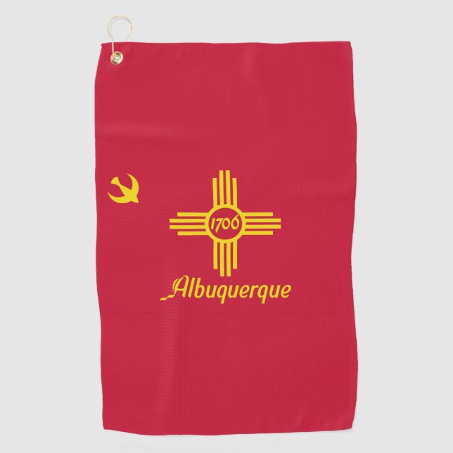 Toalla De Golf Bandera de Albuquerque, Nuevo México (Anverso)