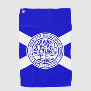 Toalla De Golf Bandera de Charlotte, Carolina del Norte