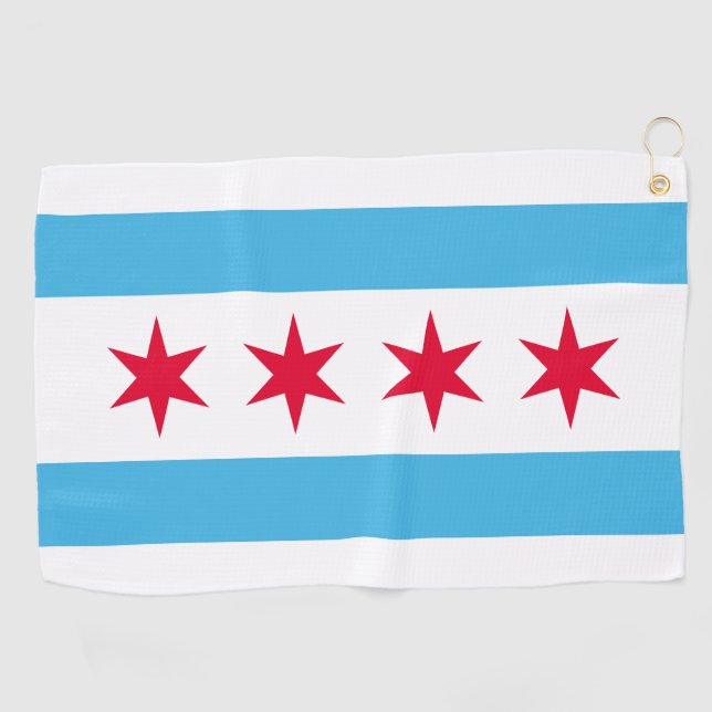 Toalla De Golf Bandera de Chicago (Horizontal)