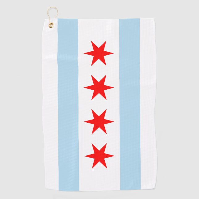 Toalla De Golf Bandera de Chicago, Illinois (Anverso)