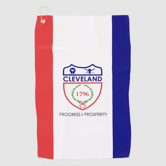 Toalla De Golf Bandera de Cleveland, Ohio (Anverso)