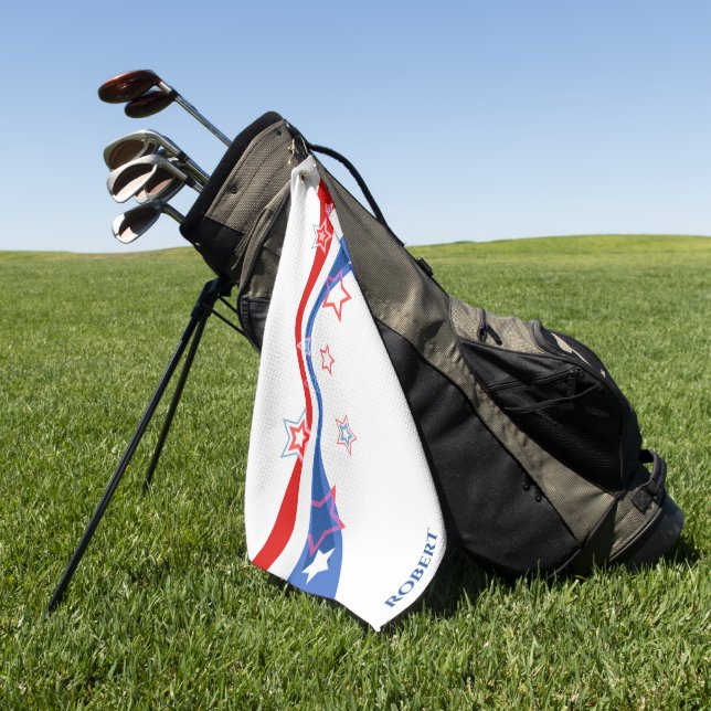 Toalla De Golf Bandera de Estados Unidos blanca y azul (Verde)