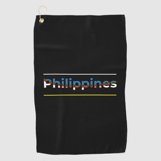 Toalla De Golf Bandera de Filipinas - Cartas de corte patrióticas (Anverso)
