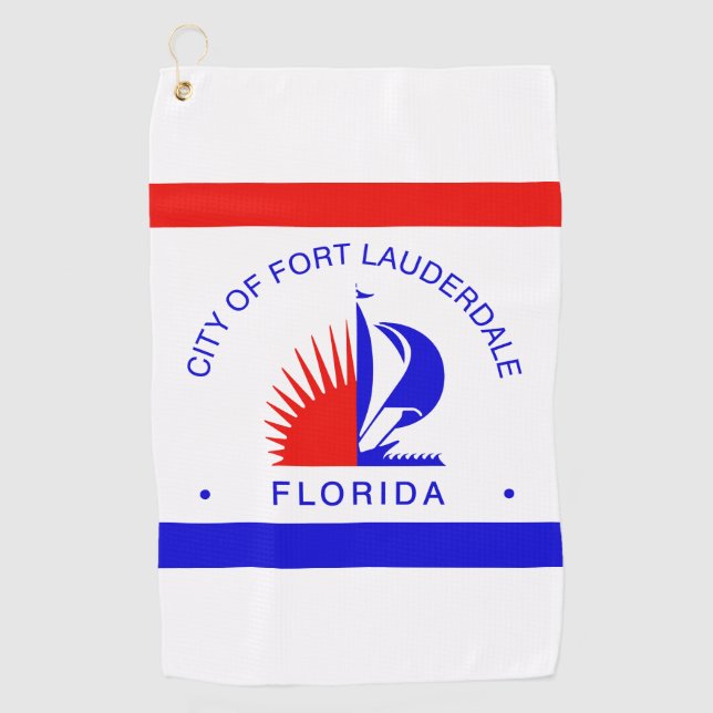 Toalla De Golf Bandera de Fort Lauderdale, Florida (Anverso)