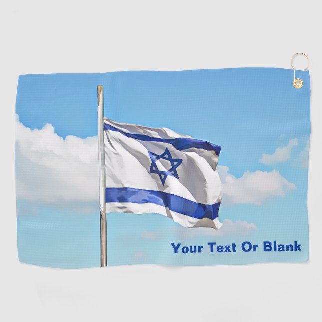 Toalla De Golf Bandera De Israel (Horizontal)