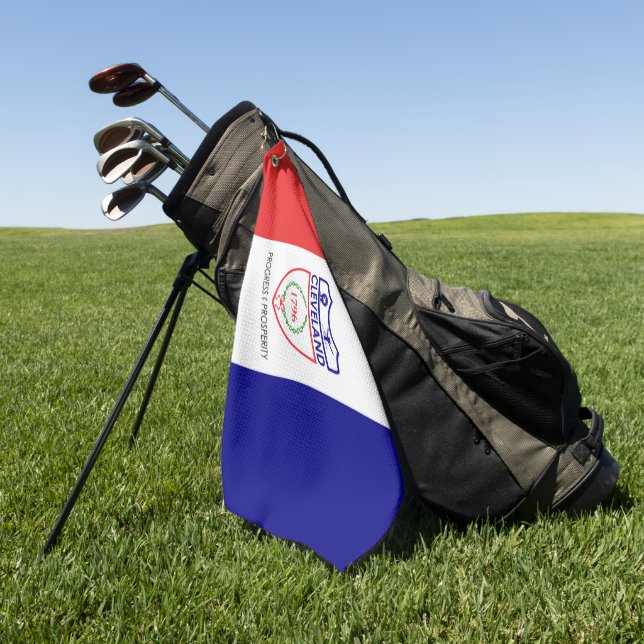 Toalla De Golf Bandera de la ciudad de Cleveland (Ohio) (Verde)