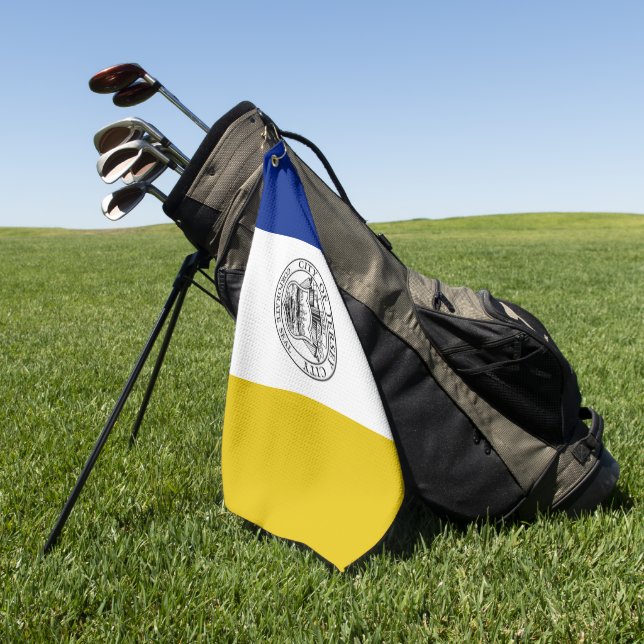 Toalla De Golf Bandera de la ciudad de Jersey City (Nueva Jersey) (Verde)