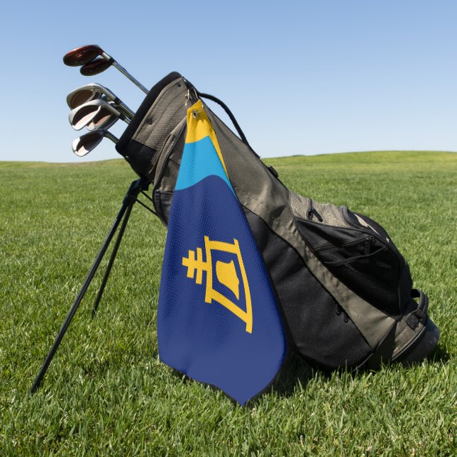 Toalla De Golf Bandera de la ciudad de Riverside (California) (Verde)